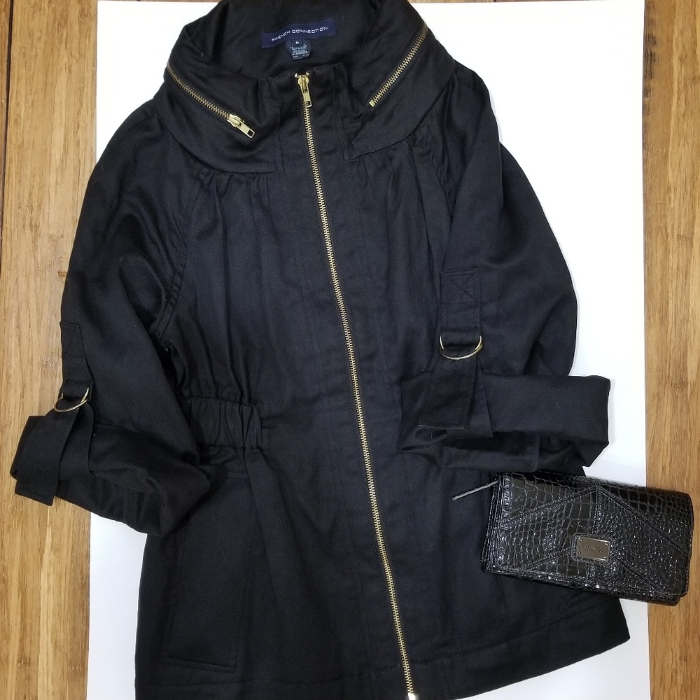 French Connection Black Zippered Jacket